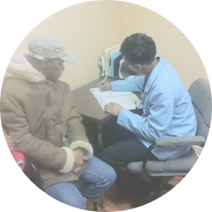 Student taking a complete history of a patient